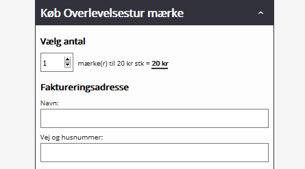 her vises købsformularen