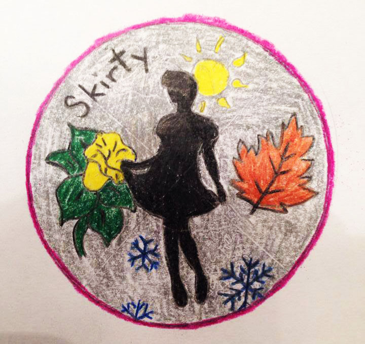 en farveblyantstegning af skirty mærket