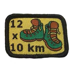 12 x 10km spejdermærke