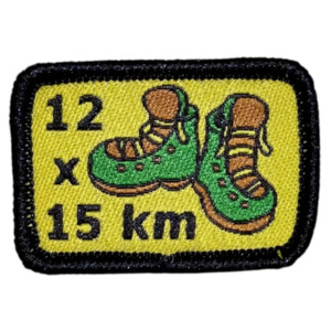 12 x 15km spejdermærke
