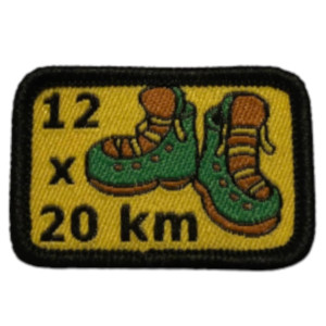 12 x 20km spejdermærke